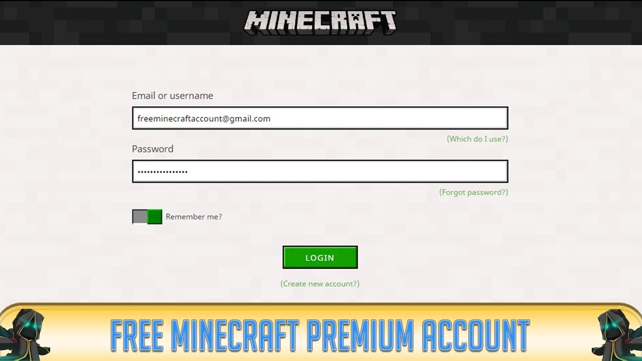free account premium minecraft